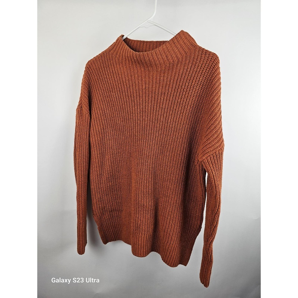 Max Studio, mock neck, burnt orange 100% cotton szXS sweater